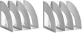 Marte Vanci 2 Pcs Magazine File Holder Book Desktop Organizer Plastic Storage Sturdy Vertical 3 Section Folder (Light Gray)