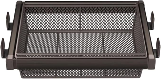 Expandable Cabinet Pull Out Basket,Aluminum Alloy Stackable Storage Bins,Height 6.69In Stackable Shelf Baskets Organizer,for Office Bathroom Bedroom,Brown-79.92-33.85in