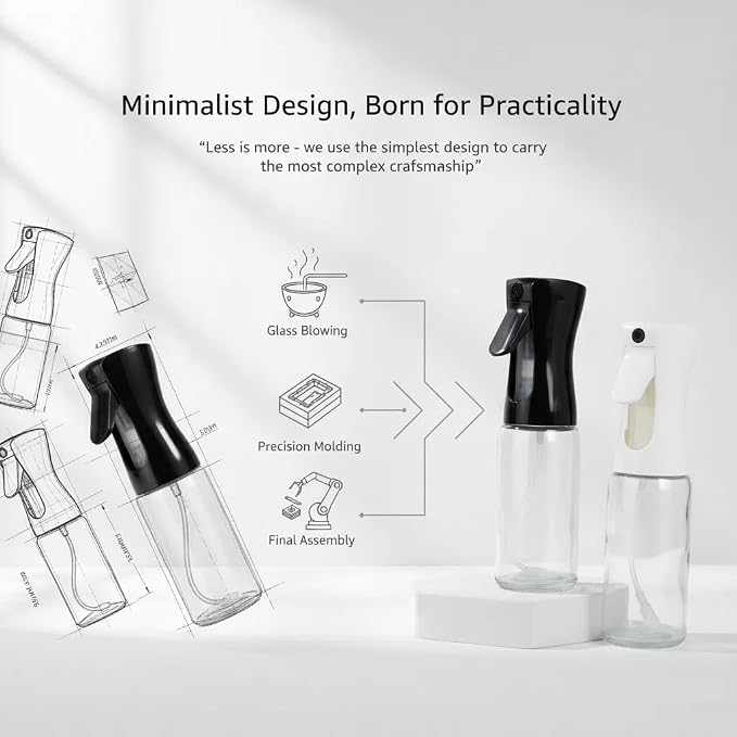 Empty Clear Glass Spray Bottles (black)