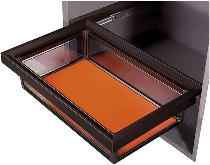 Pull Out Cabinet Storage Basket,Telescopic Coat Drawer for Kitchen,Stackable Detachable Baskets Closet Storage Box,for Kitchen Office Wardrobes Cupboard Storage(Orange,47x66x18cm)