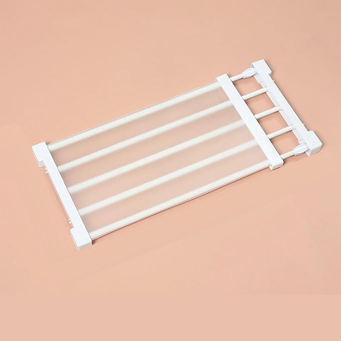 Adjustable Metal Storage Rack, Expandable Tension Shelf Rod, Stainless Steel, for Wardrobe, Cabinet, Bathroom, Kitchen (14.96-21.65in)