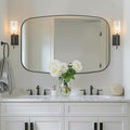 ANDY STAR 30x40” Black Bathroom Mirror, Oblong Vanity Mirror with Stainless Steel Metal Frame, Matte Black Oval Mirror for Over Sink, Modern Anti Rust Wall Mounted
