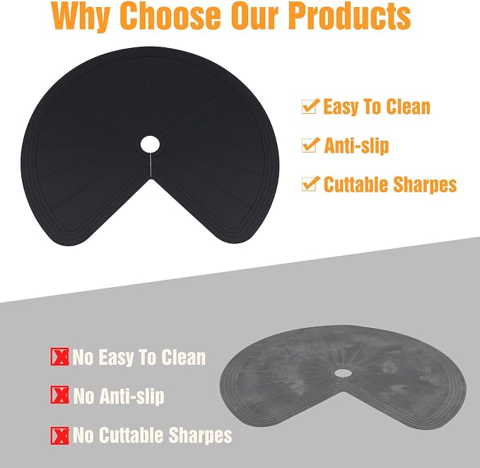 2 Pcs Lazy Susan Shelf Liners - Non Adhesive, Non Slip Kitchen Cabinet Liners for Refrigerator, Pantry, Sink & Cupboard Storage(27 Inch)