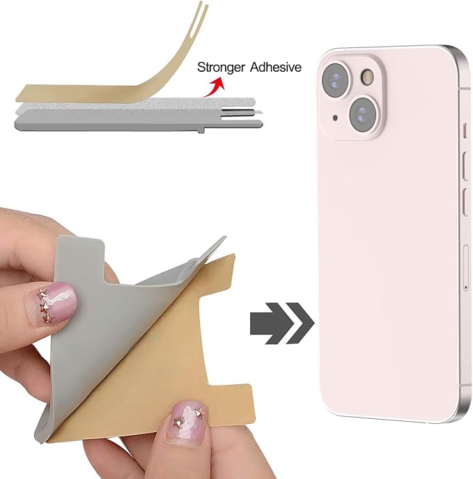 SHANSHUI Phone Credit Card Holder, 3 Pack Strong Sticky Cell Phone Wallet Stick On Card Holder for Phone Case Fits for All Smartphones - Black