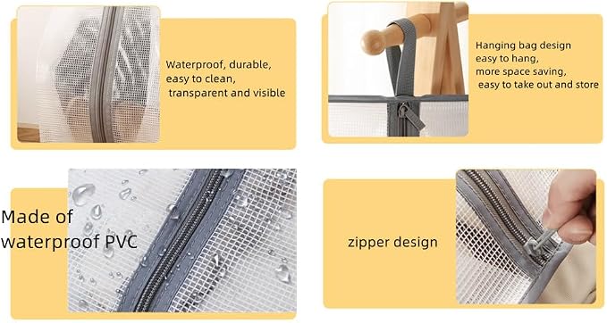 Rikyo 2 Set Shoe Storage,Portable Short Boots & Tall Boots Storage | Gray Edge Protector Bag, Shoe Dust Bags & Sleeves for Travel,Clear Boots Cover, Shoes Packing Organizers for Adult Sneakers