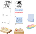 Sticky Note Holder, Monitor Memo Board, Acrylic Post It Note Holder with Wooden Base, Includes 200 Notes, Desk Organizer Humorous Swear Quote