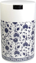 Coffeevac 1LB – Patented Airtight Container | Multi-use Vacuum Container Works as Smell Proof Containers for Ground Coffee and Coffee Bean Containers. White Floral