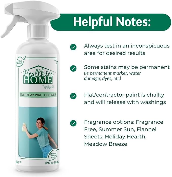 CHOMP! Painted Wall Cleaner Spray, Multipurpose for Walls, Ceilings, and Baseboards, Removes Dirt, Dust, Odor, Stains, Healthier Home 5-Minute CleanWalls 4-in-1, 32 Ounces (Peppermint Candy Cane)