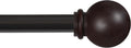 Kenney – Chelsea Curtain Rod, Durable 5/8" Steel Rod with Decorative Ball Ends, Adjustable 48–86" for Light to Medium Weight Curtains, Weathered Brown