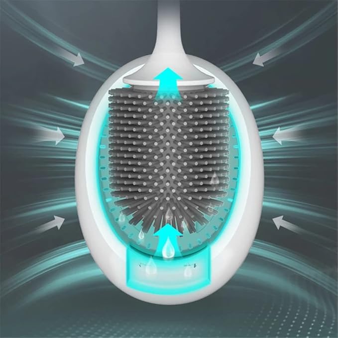Toilet Brush for Bathroom Silicone Brush Holder Cleaning Tool Home Cleaning Brush for Toilet Bathroom Accessories Set Bathroom Toilet Brush Holder (Gray) (Black)