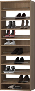 ROOMTEC Modular Closet System, 19.5" Shoe Shelf Closet Tower Wall-Mounted Closet Organizer, Wooden Tower for Walk-In Closets, Wardrobe Storage Kit, Wood