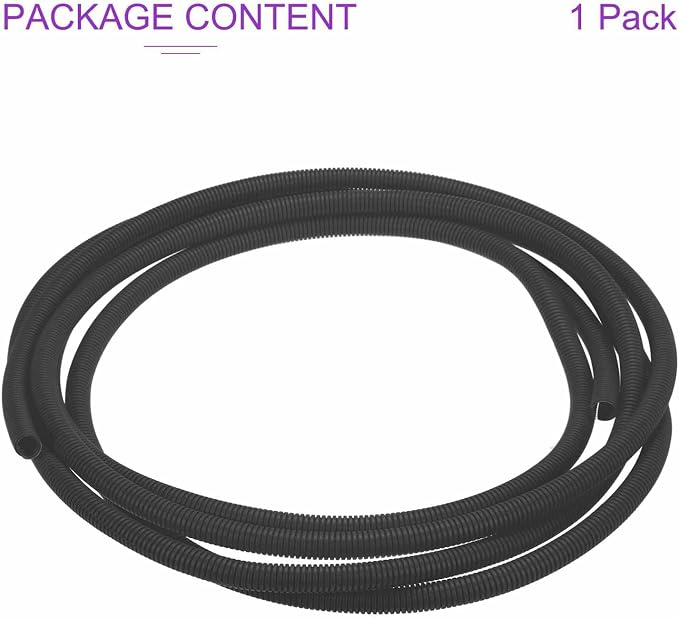 DMiotech 20ft Wire Loom Split Tubing 1/2 Inch(12.7mm) ID, Cord Protectors from Pet Flexible Conduit Cable Management for Office Home Garden, Black