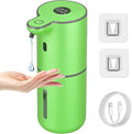 OHIFAST Automatic Liquid Soap Dispenser Touchless, USB Rechargeable Smart Hand Soap Dispenser, 6-Level Adjustable, 12.8oz/380mL Wall Mounted for Bathroom Kitchen Accessories Dish Soap-Green