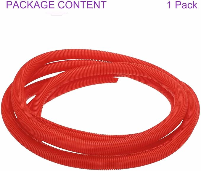 DMiotech 20ft Wire Loom Split Tubing 1 1/4 Inch(31.8mm) ID, Cord Protectors from Pet Flexible Conduit Cable Management for Office Home Garden, Red