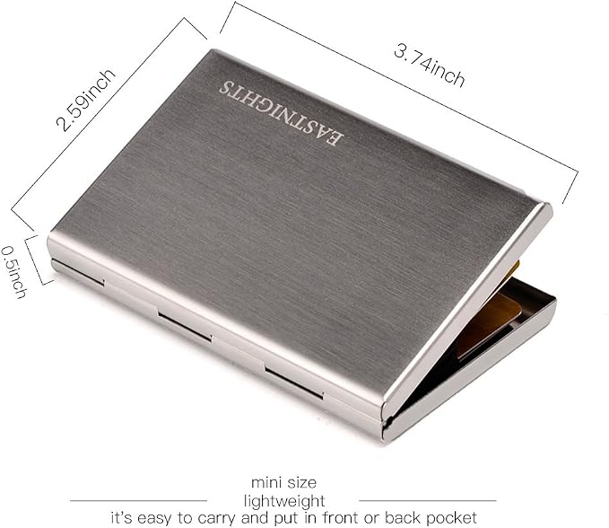 EASTNIGHTS RFID Credit Card Holder Metal Wallet Slim Credit Card Case Protector Business Card Holder for Women or Men