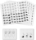 400 Pcs Light Switch Sticker Labels, 20 Designs Transparent Switch ID Sticker Black Switchboard Label Decals for Home Kitchen Bathroom Office School