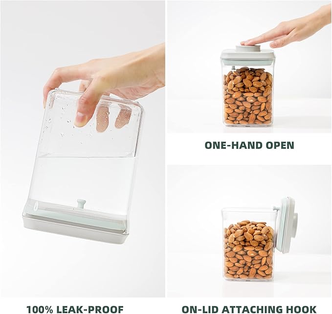 Airtight Food Storage Containers with Lids, BPA Free Cereal Container for Kitchen Pantry Organization, Stackable Clear Plastic Canisters for Flour Sugar Baking Supplies (0.5Qt + 1.5Qt)