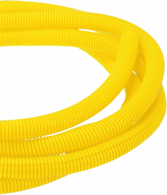 DMiotech 20ft Wire Loom Split Tubing 1 Inch(25.4mm) ID, Cord Protectors from Pet Flexible Conduit Cable Management for Office Home Garden, Yellow
