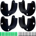Heavy Duty Stainless Steel Closet Rod Brackets 4 Pack for 1-1/4 Pole Use as Sturdy Curtain Rod Brackets Ideal for Home and Kitchen(Open Flange)