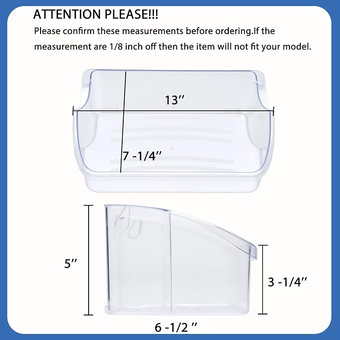 240324502 Fridge Door Bin Shelf, Compatible With LFSS2312TF0 DFHS2313MFKA | Suitable For frigidaire kenmore electrolux Etc. Fit PS429767 AP2549806 LFSS2312TE0 LFSS2312TP0. Figure 5 6 Is Fit Model
