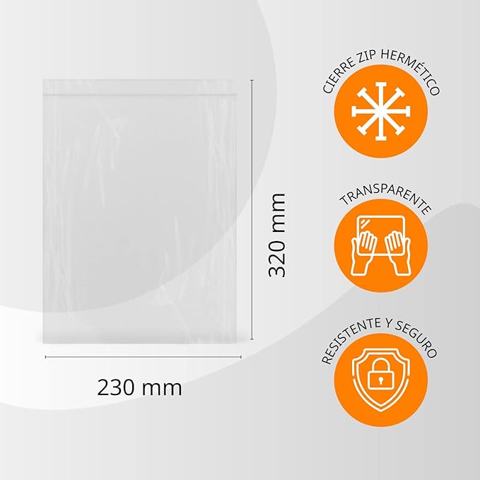 Clear Hermetically Sealed Plastic Bags Ideal for Freezing Food, Document Storage, Reusable and Preservation Bags - Ofituria