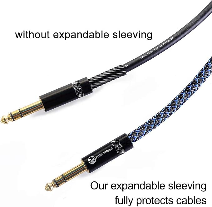 25ft - 1/4 inch PET Expandable Braided Sleeving – BlackBlue – Alex Tech Braided Cable Sleeve