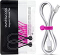 SMART&COOL Reusable Silicone Magnetic Cable Ties for Bundling and Organizing, Holding Stuff, Book Markers, Fridge Magnets, Assorted Color, 7.16'' (10-Pack, Pink)