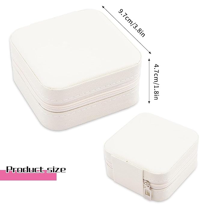 Neveika Portable Travel Mini Jewelry Box Leather Jewellery Ring Organizer Case Storage Gift Box Girls Women (4 colorx1).
