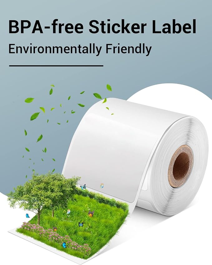 Phomemo 1.97"x1.18"(50x30mm) Label, 6 Rolls M110/M110S/M120/M200/M220 Thermal Paper - Multi-Purpose Square Self-Adhesive Label, 230 Labels/Roll, Black on White, Total of 1380 PCS