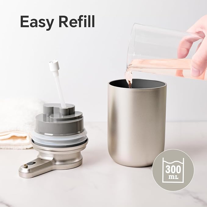 LAOPAO Automatic Soap Dispenser, Liquid Hand Soap Dispenser for Bathroom Kitchen Rechargeable Touchless Hand Soap Pump, 10oz