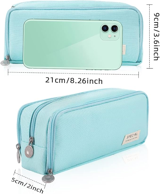 iSuperb Large Pencil Case 3 Compartments Pencil Pouch Big Capacity Pencil Bag for Kids Teen Girls Boys Student School Supplies Oxford Organizer Pen Bag Cosmetic Makeup Pouch