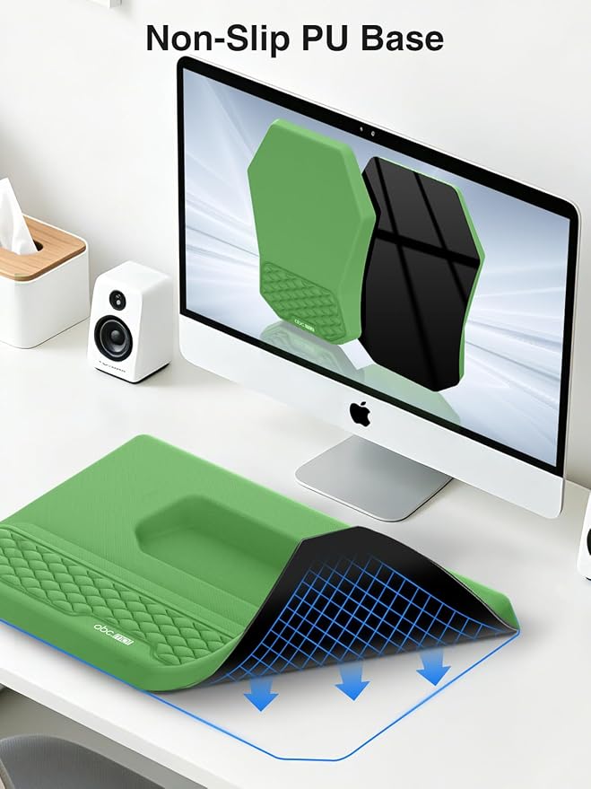 Ergonomic Wrist Rest with Keyboard Stand and Mouse Pad for Easy Typing | Keyboard Holder with Storage Slot, Mousepad for Carpal Tunnel Pain Relief with Massage Bulge and Slow Rebound Memory Foam