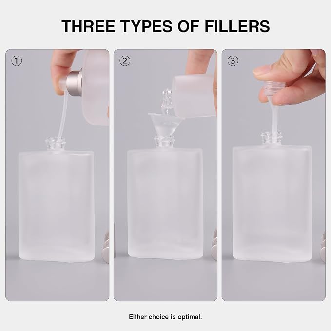 Frosted Glass Perfume Bottles Empty Refillable, 50ml /1.7oz Atomizer Sprayer, Cologne Bottles Empty with Perfume Dispenser