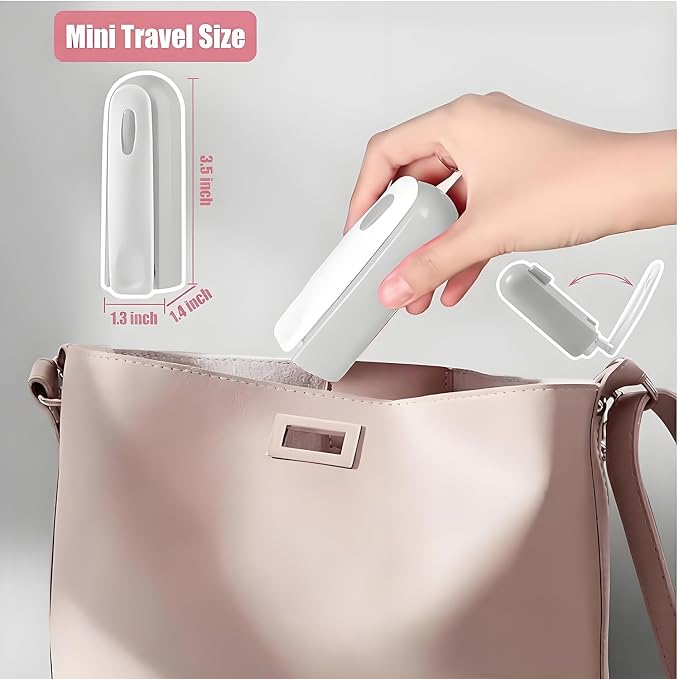 Reusable Lint Roller 2 Pack, Washable Sticky Lint Roller with Cover for Pet Hair, Portable Travel Lint Remover for Clothes, Purse, Furniture, Car, Large Mini Lint Brush for Home and Travel (Grey)