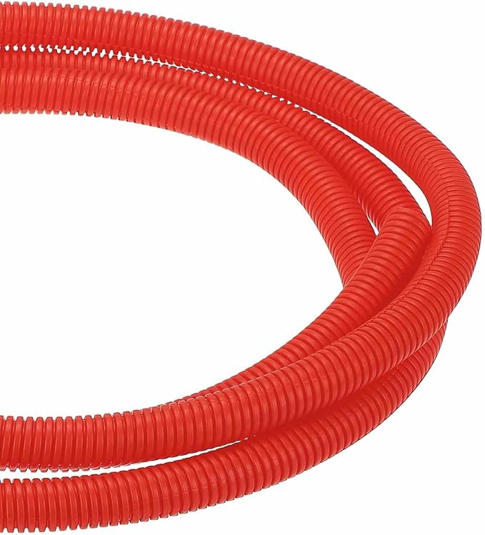 DMiotech 10ft Wire Loom Split Tubing 5/8 Inch(15.9mm) ID, Cord Protectors from Pet Flexible Conduit Cable Management for Office Home Garden, Red
