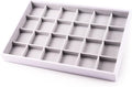 Oirlv Leather 24-Grid Jewelry Organizer White | Perfect for Daily Household Organization Or Store Display Use