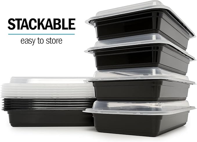 Igluu Meal Prep Containers Reusable (30 Pack) 1 Compartment – 28oz | Food Containers with Lids – Stackable, Microwave, Freezer & Dishwasher Safe – BPA-Free