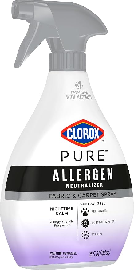 Clorox PURE Allergen Neutralizer Fabric and Carpet Spray, Nighttime Calm, 26 Fluid Ounces