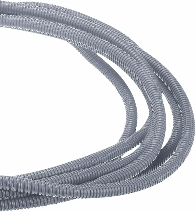 DMiotech 10ft Wire Loom Split Tubing 3/8 Inch(9.5mm) ID, Cord Protectors from Pet Flexible Conduit Cable Management for Office Home Garden, Gray