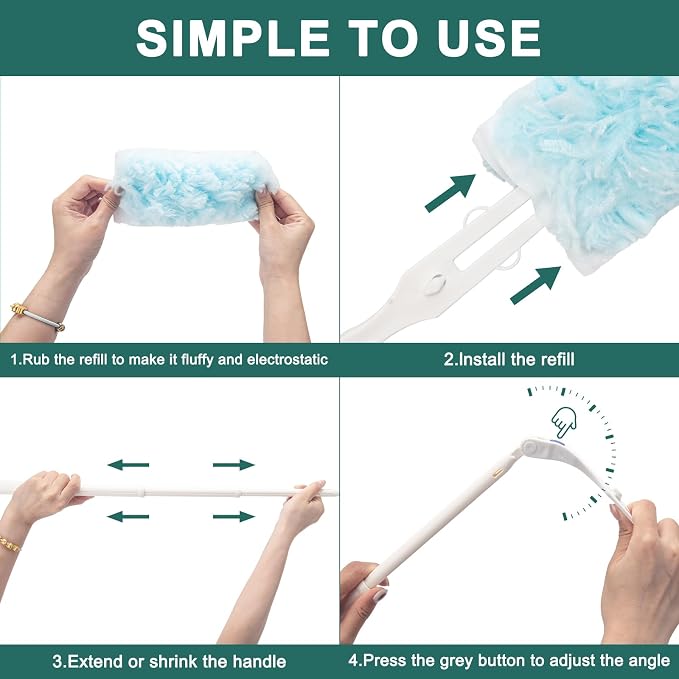 Heavy Duty Duster Handle Replacement Compatible with Swiffer Duster,1Pcs | Compatible with Swiffer Duster Refills, Extendable Handle, Adjustable Length