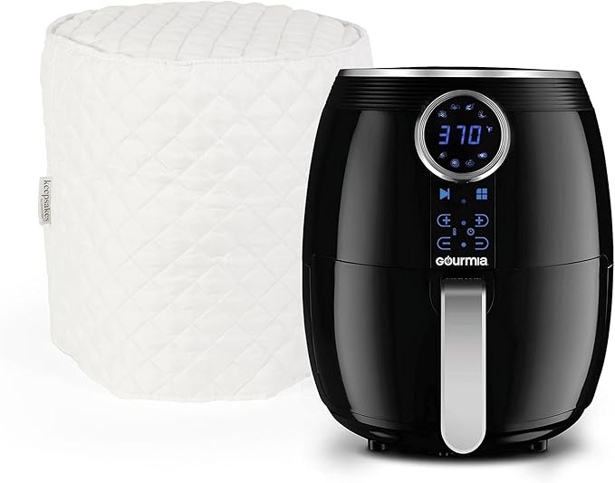 Covermates Keepsakes Air Fryer Cover – Quilted Deep Fryer Appliance Protector for Kitchen Counter Storage – Dust & Stain Resistant – Washable Slip-On Design, Cream