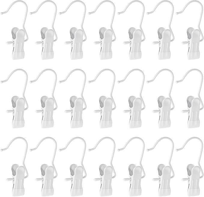 Hotop 48 Pieces Boot Hanger Clips for Closet, Laundry Hanging Hooks Heavy Duty Clips Boot Holder Portable Single Hooks Space Saving for Pants Jeans Clothes Hats Tall Towels (White)