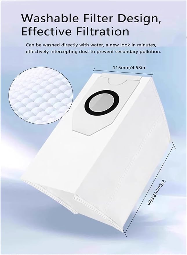 Compatible For Midea V10 V12 W11 ，Compatible For Eureka J12 Ultra Sweeping Machine Dust Bag Home Accesories Robot Vacuum Cleaner(18pcs)