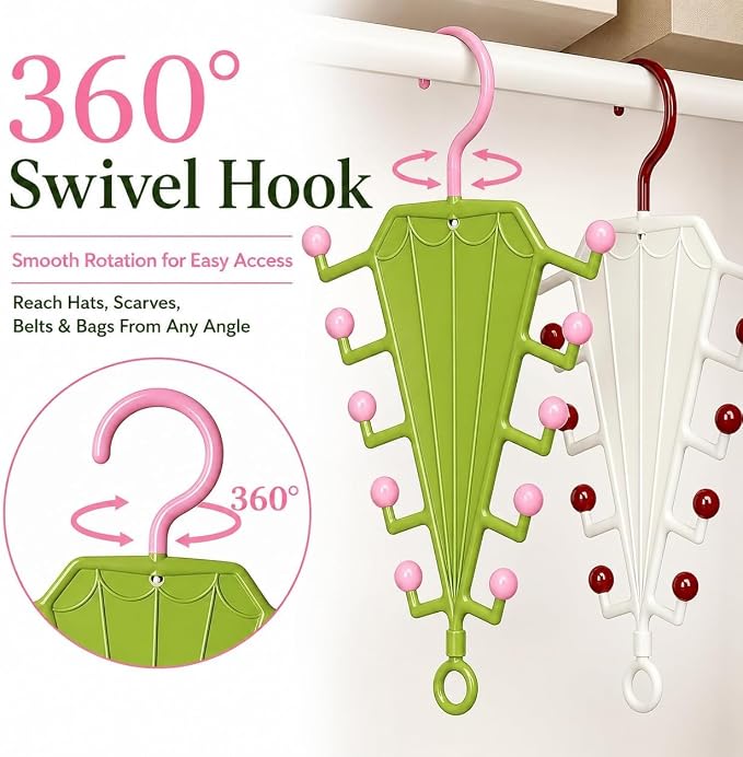 V-Shaped Double-Sided Closet Organizer Hanger, Multi-Functional V-Shaped Double Sided Hanger Storage Rack, Vertical Closet Storage Rack for Shirts, Light Jackets, Hats, Scarves (4, Red)
