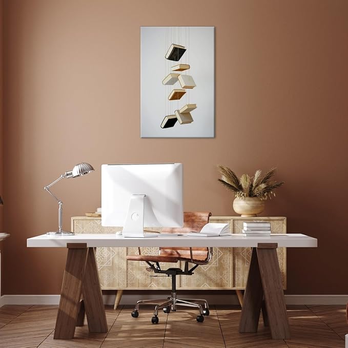 Minimalist Book Art Aesthetic Poster Canvas Wall Art Decoration Living Room Home Decor Bedroom Decoration Poster Framed12x18inch
