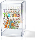 Teach Them Love Them Watch Them Acrylic Cosmetic Pencil Holder Cup, Floral Books Pen Holder for Home Office Desk Accessories for Teacher, Pen Organizer, Marker Holder, Funny Teacher Work Gifts