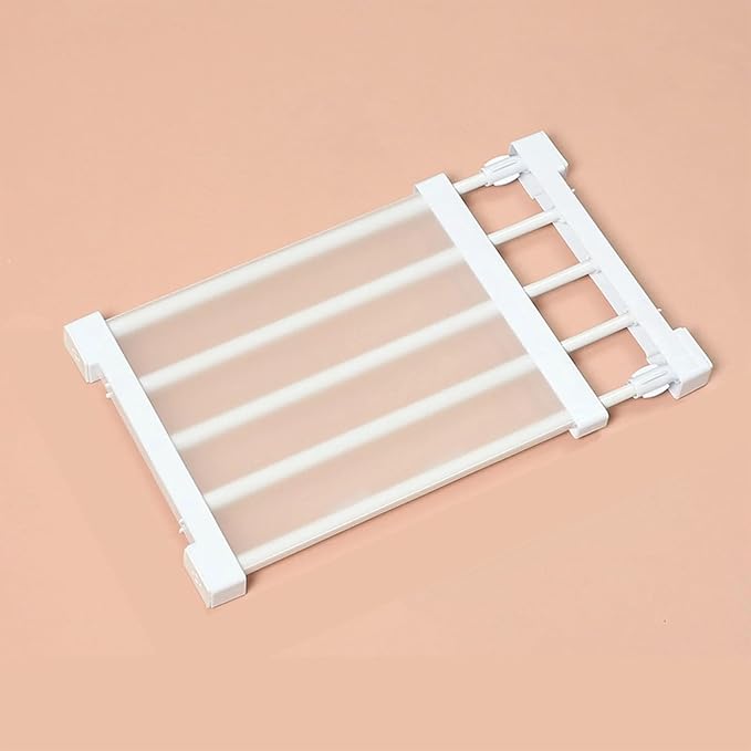 Adjustable Metal Storage Rack, Expandable Tension Shelf Rod, Stainless Steel, for Wardrobe, Cabinet, Bathroom, Kitchen (14.96-21.65in)
