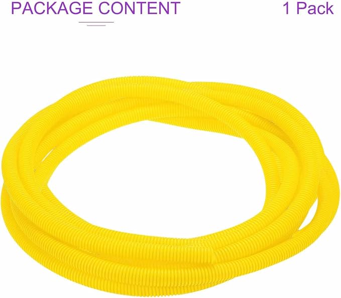DMiotech 100ft Wire Loom Split Tubing 5/8 Inch(15.9mm) ID, Cord Protectors from Pet Flexible Conduit Cable Management for Office Home Garden, Yellow