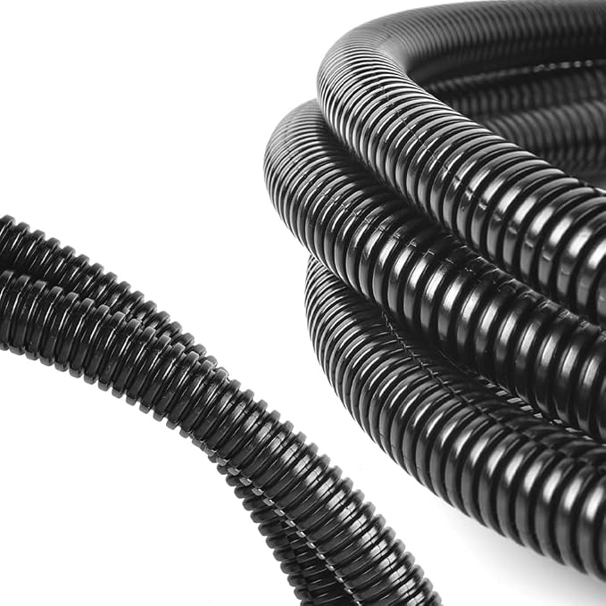 Black 1/2" inch Split Wire Loom Tubing,Alex Tech 32.8ft