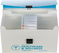 Smead All-in-One Healthcare & Wellness Organizer, 13 Pockets, Letter Size, Latch Closure, Poly White/Teal (92012)